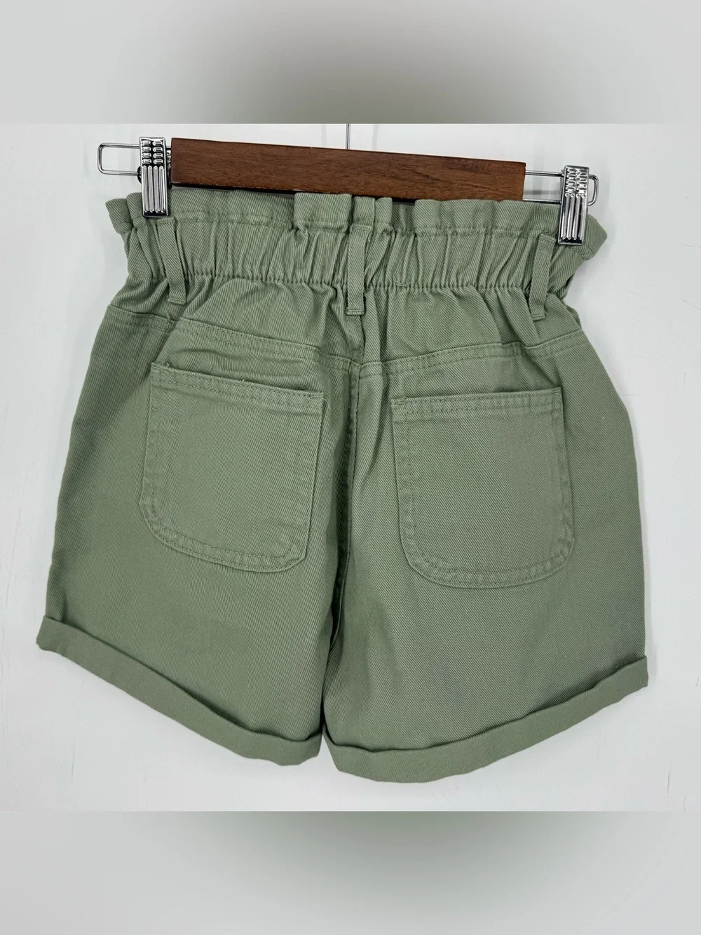 Love Tree Paperbag + High Waisted Green Shorts Size Small Basic Casual Chic NWT